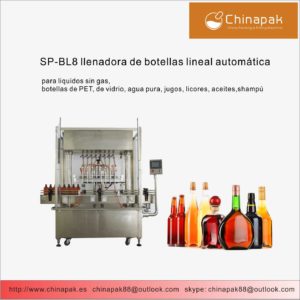 llenadora y envasadora de botellas lineal automática