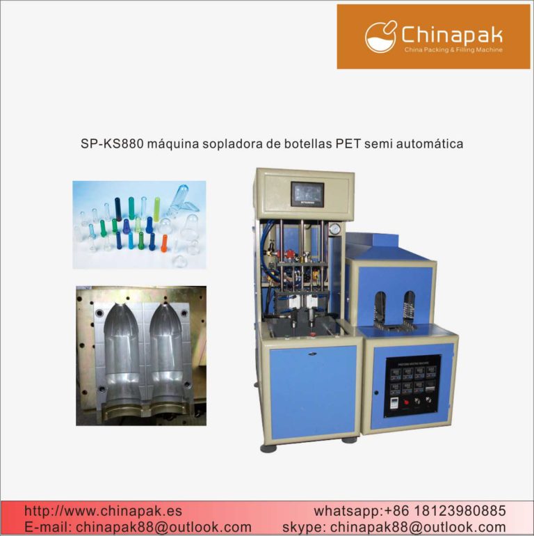 máquina sopladora de botellas PET y envases semi automática SP-KS880